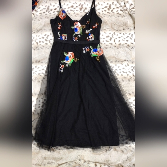 ASOS Little Mistress Black Tulle Dress - Picture 2 of 8